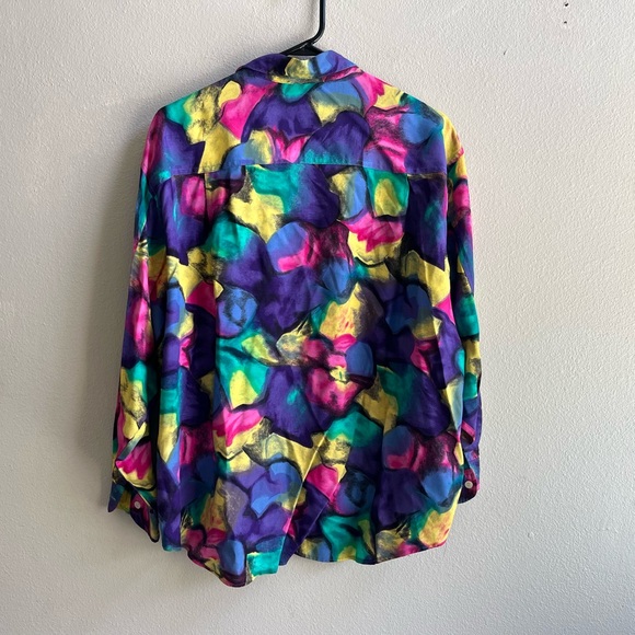 Vintage Guess by Marciano Bright Funky Patterned Button Up Shirt Mens Size M - Picture 6 of 8